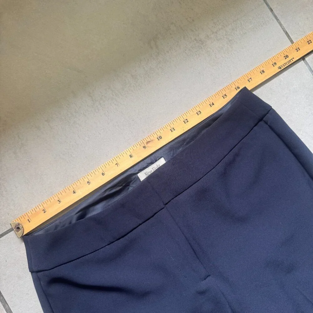 Nine Eight NY Navy Dress Pants Size 8 Work Office Slim Fit